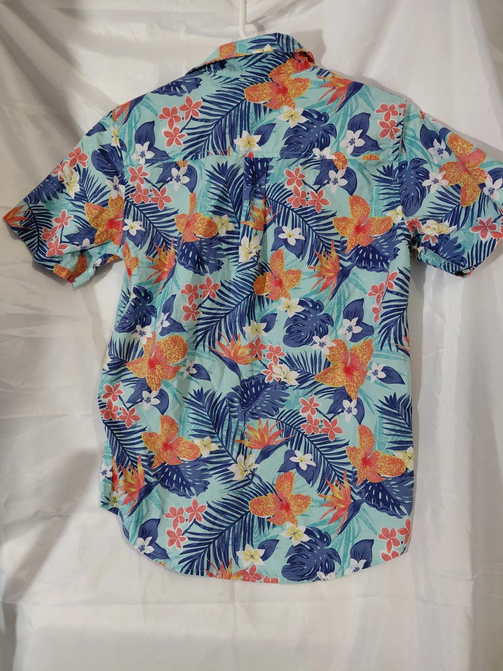 The Children's Place Aqua Tropical Floral Short-Sleeve Button-Up Shirt